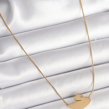 316L Çelik Gold Renk Zincir Kuğu Model Kadın Kolye