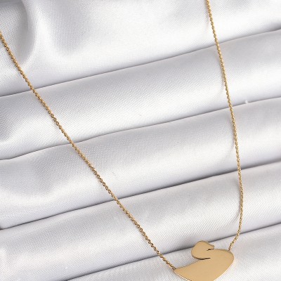 316L Çelik Gold Renk Zincir Kuğu Model Kadın Kolye