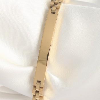 316L Çelik Gold Renk Zincir Künye Model Erkek Bileklik