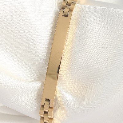 316L Çelik Gold Renk Zincir Künye Model Erkek Bileklik