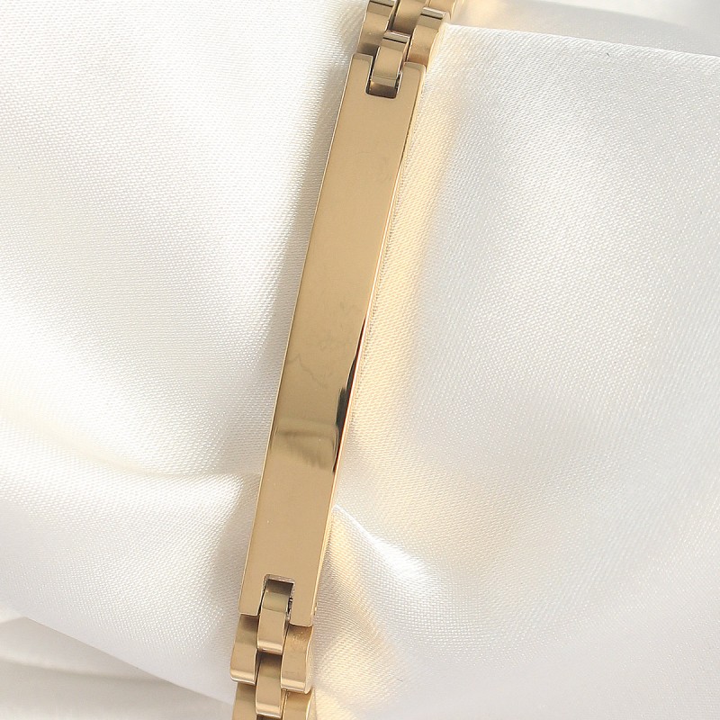 316L Çelik Gold Renk Zincir Künye Model Erkek Bileklik