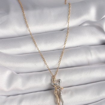 316L Çelik Gold Renk Zincir Renkli Sarılma Model Kadın Kolye