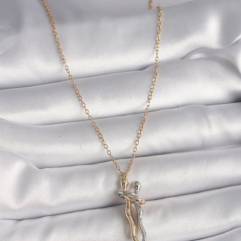 316L Çelik Gold Renk Zincir Renkli Sarılma Model Kadın Kolye