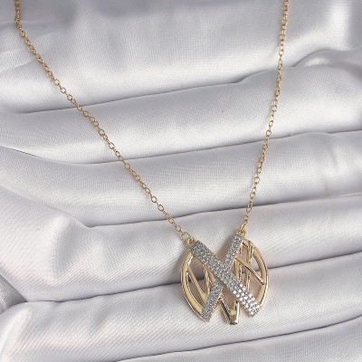 316L Çelik Gold Renk Zirkon Taşlı Vintage Model Kadın Kolye