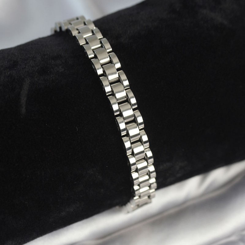 316L Çelik Gümüş Renk 7 mm Kalınlık Erkek Bileklik