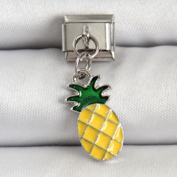 316L Çelik Gümüş Renk Ananas Model Nomination Charm