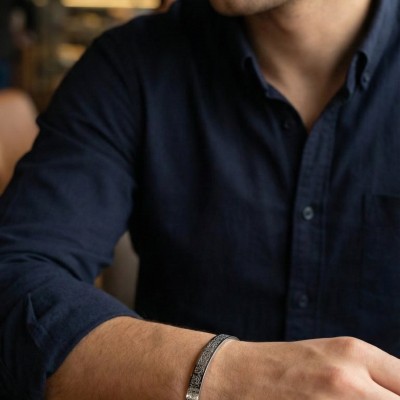 316L Çelik Gümüş Renk Ayetel Kürsi Yazılı Bileklik