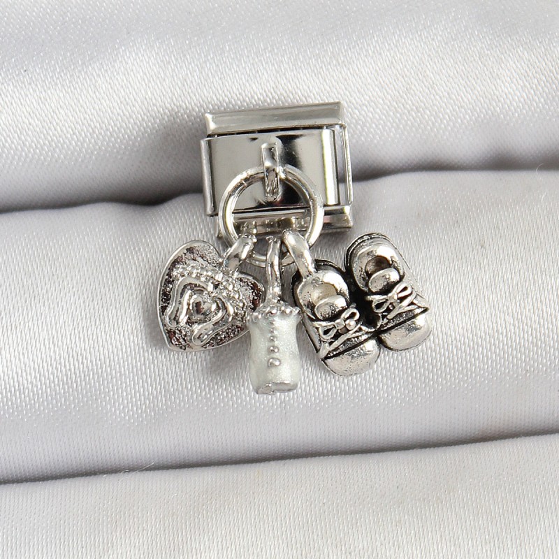 316L Çelik Gümüş Renk Bebek Konsept Nomination Charm