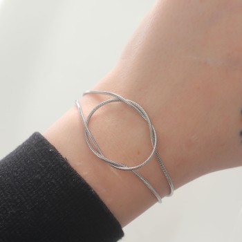 316L Çelik Gümüş Renk Düğüm Model Bileklik
