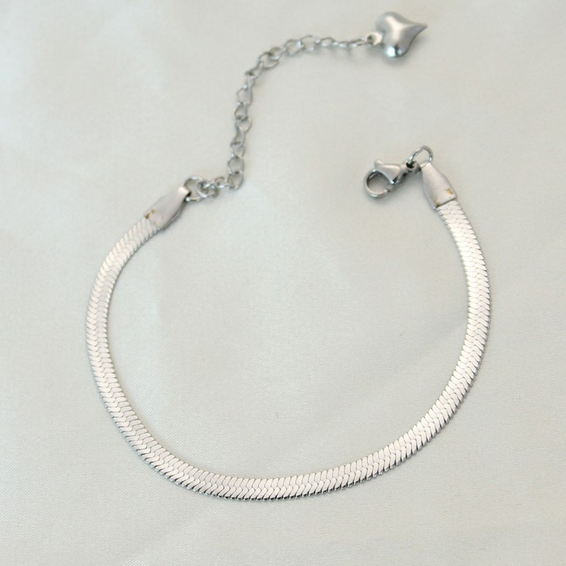 316L Çelik Gümüş Renk İtalyan Zincirli Bileklik