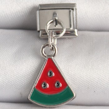 316L Çelik Gümüş Renk Karpuz Dilim Model Nomination Charm