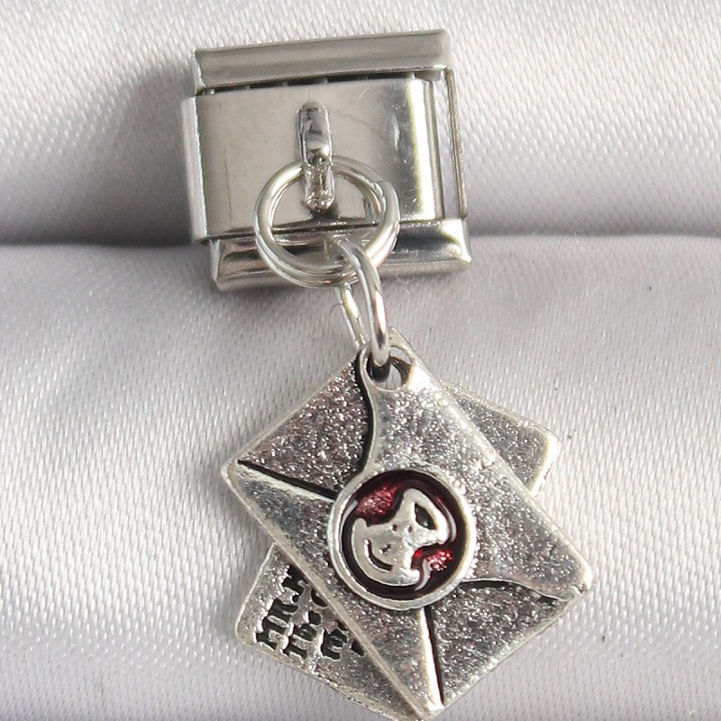 316L Çelik Gümüş Renk Mektup Model Nomination Charm