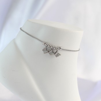 316L Çelik Gümüş Renk Minimal Kelebek Tasarımlı Halhal