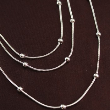 316L Çelik Gümüş Renk Minimal Topçuk Model Çoklu Kolye