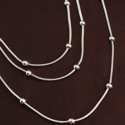 316L Çelik Gümüş Renk Minimal Topçuk Model Çoklu Kolye