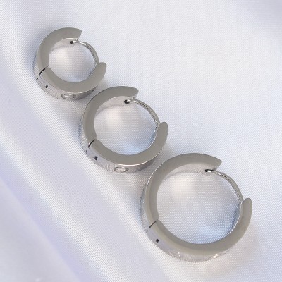 316L Çelik Gümüş Renk Model 3lü Halka Küpe