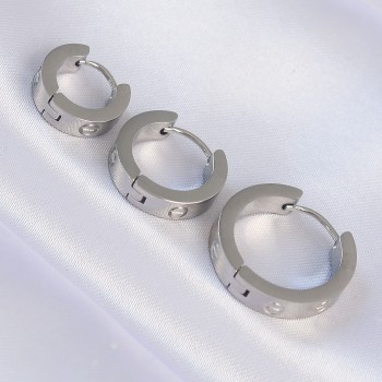 316L Çelik Gümüş Renk Model 3lü Halka Küpe