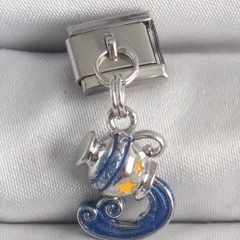 316L Çelik Gümüş Renk Sallantı Kova Burç Model Nomination Charm