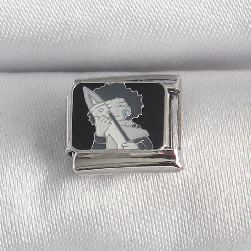 316L Çelik Gümüş Renk Siyah İşlemeli Portre Model Nomination Charm