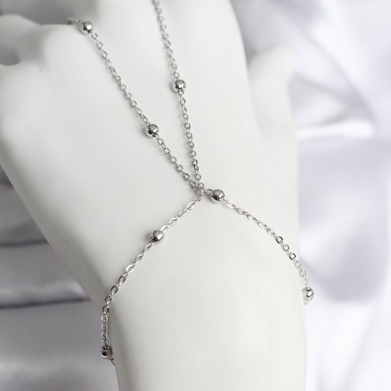 316L Çelik Gümüş Renk Topçuk Zincir Model Kadın Şahmeran