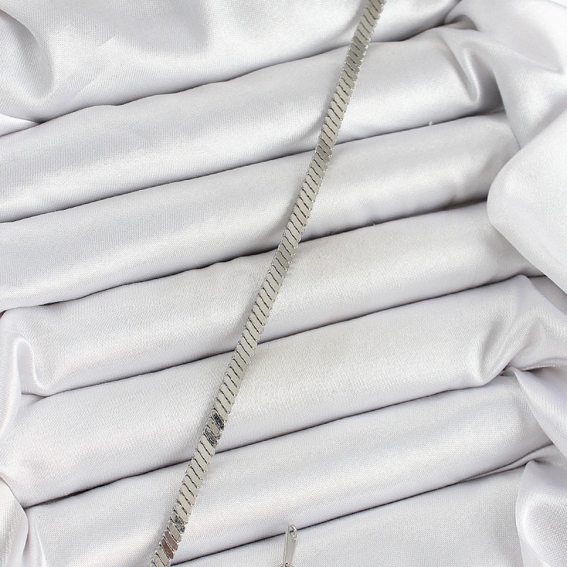 316L Çelik Gümüş Renk Yassı Zincir Model Kadın Bileklik