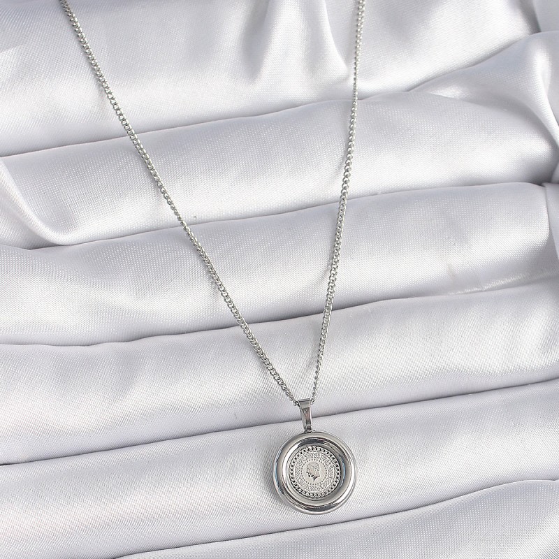 316L Çelik Gümüş Renk Zincir Altın Model Kadın Kolye