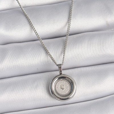 316L Çelik Gümüş Renk Zincir Altın Model Kadın Kolye