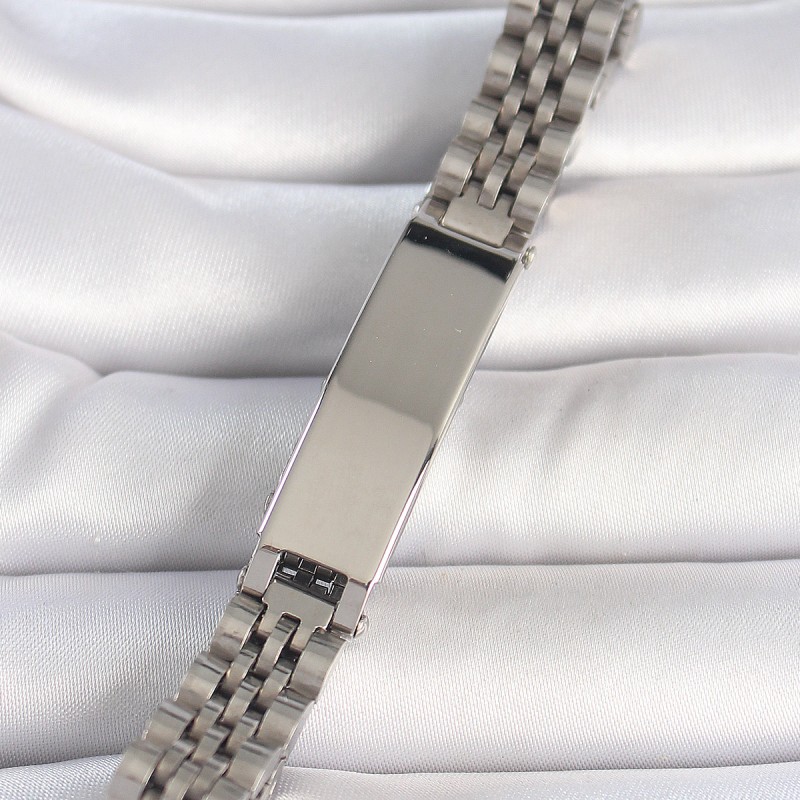 316L Çelik Gümüş Renk Zincir Künye Model Erkek Bileklik