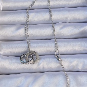 316L Çelik Gümüş Renk Zirkon Taşlı Cartier Kolye