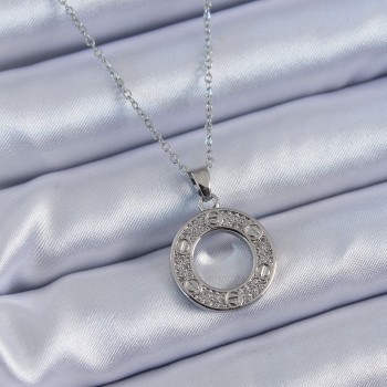 316L Çelik Gümüş Renk Zirkon Taşlı Cartier Model Kadın Kolye