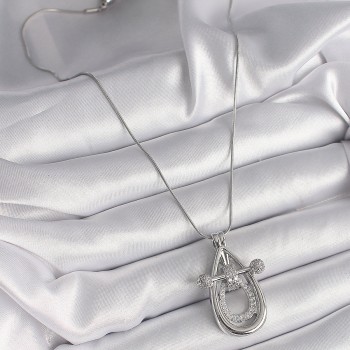 316L Çelik Gümüş Renk Zirkon Taşlı Damla Model Kadın Kolye