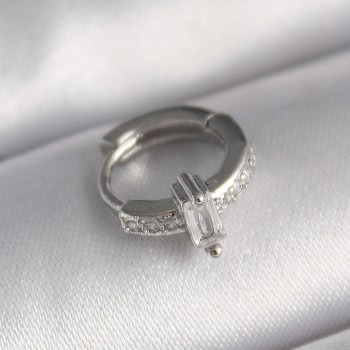 316L Çelik Gümüş Renk Zirkon Taşlı Tragus Piercing