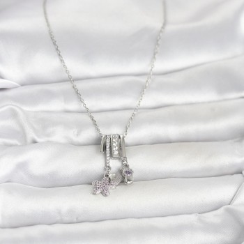 316L Çelik Gümüş Zirkon Taşlı Deniz Tema Charmlı Kadın Kolye