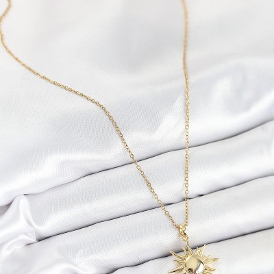 316L Çelik Güneş Model Gold Renk Kadın Kolye