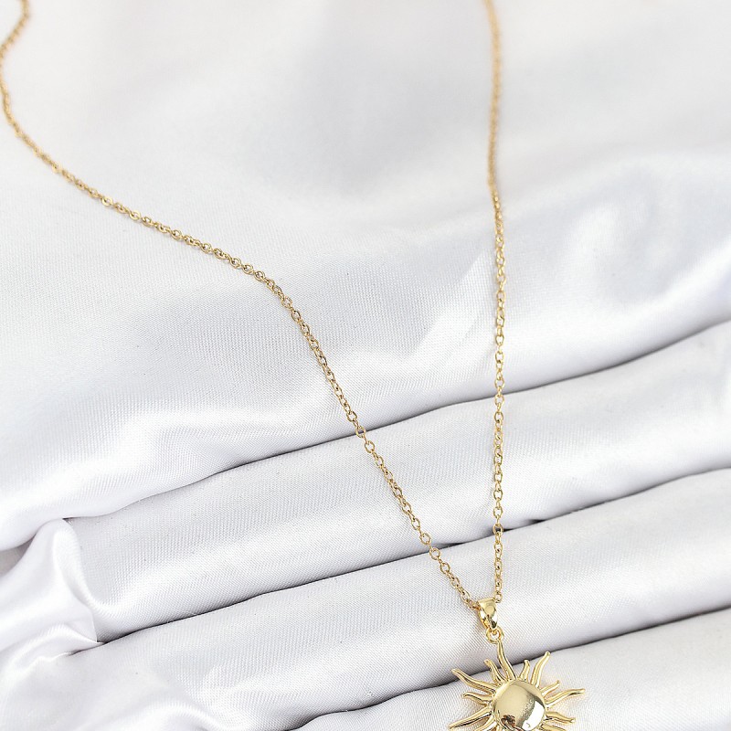 316L Çelik Güneş Model Gold Renk Kadın Kolye