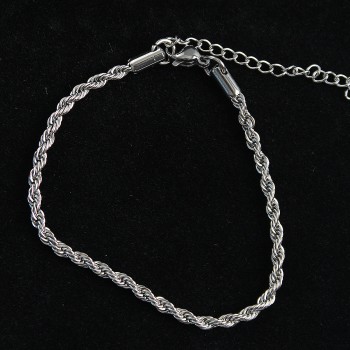 316L Çelik Halat Model Gümüş Renk Erkek Bileklik