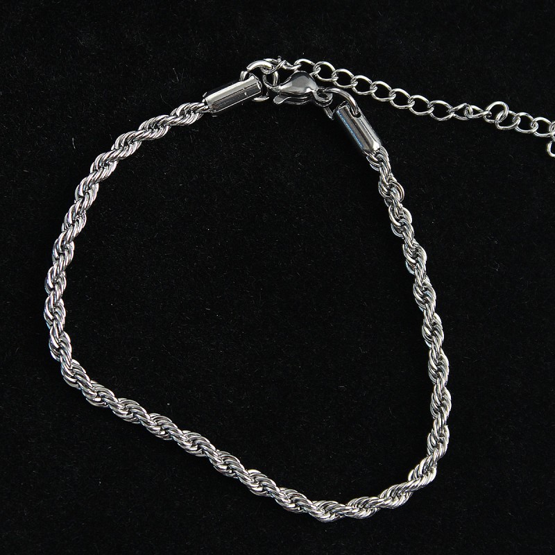 316L Çelik Halat Model Gümüş Renk Erkek Bileklik