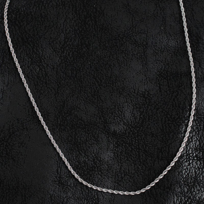 316L Çelik Halat Zincir Model Gümüş Renk Erkek Kolye