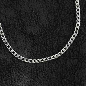 316L Çelik İnce Klasik Zincir Model Gümüş Renk Erkek Kolye