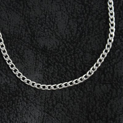 316L Çelik İnce Klasik Zincir Model Gümüş Renk Erkek Kolye