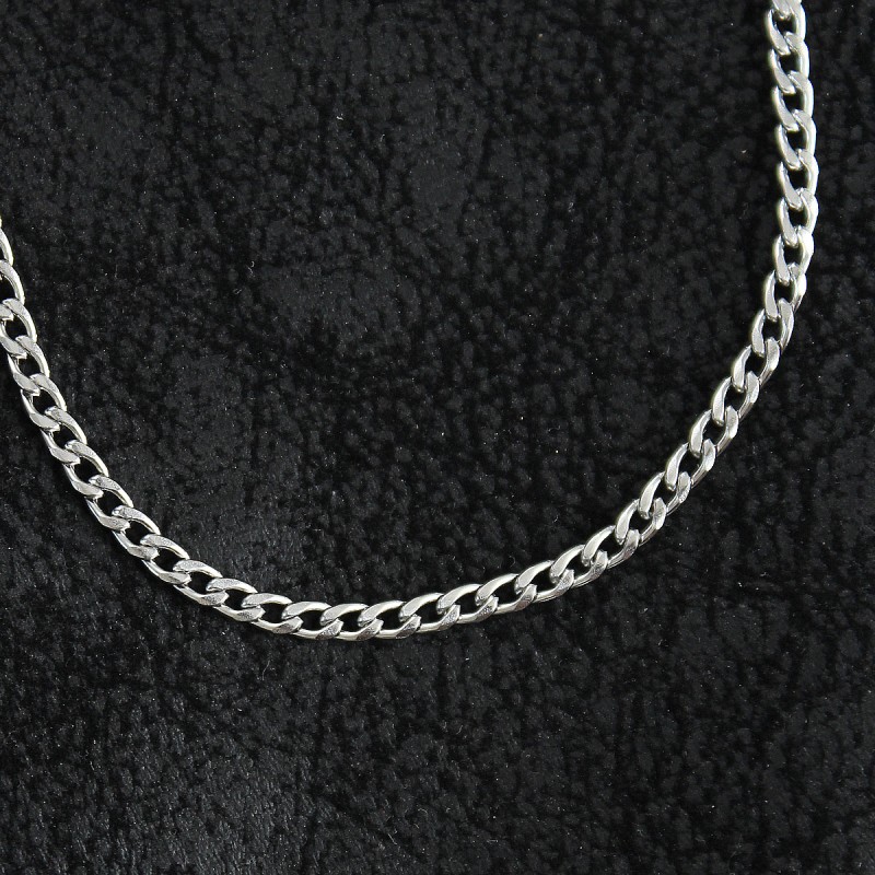 316L Çelik İnce Klasik Zincir Model Gümüş Renk Erkek Kolye