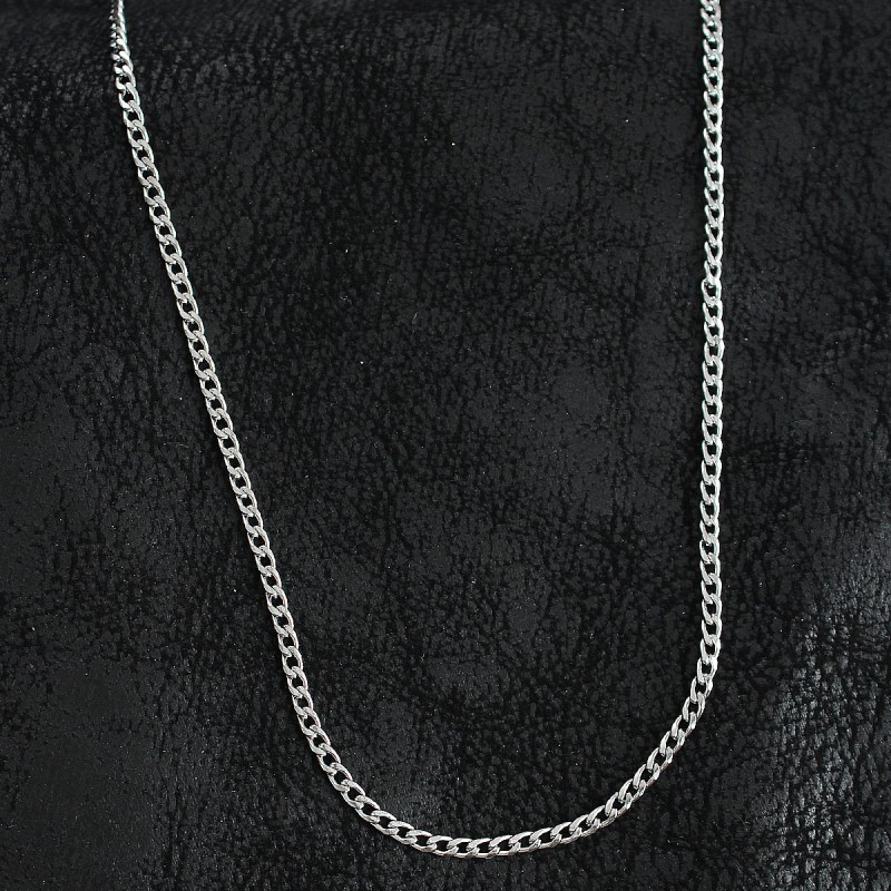 316L Çelik İnce Klasik Zincir Model Gümüş Renk Erkek Kolye