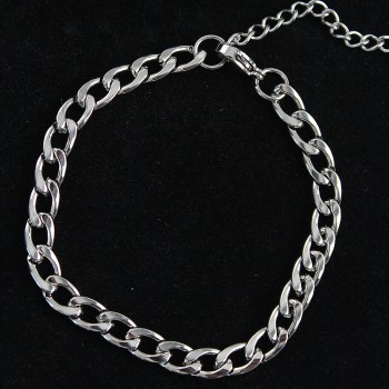 316L Çelik Kalın Klasik Model Gümüş Renk Erkek Bileklik