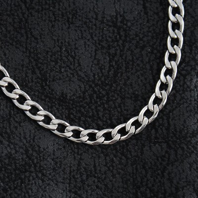 316L Çelik Kalın Klasik Zincir Model Gümüş Renk Erkek Kolye