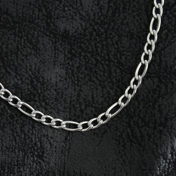 316L Çelik Klasik Figaro Zincir Model Gümüş Renk Erkek Kolye