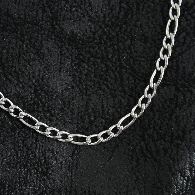 316L Çelik Klasik Figaro Zincir Model Gümüş Renk Erkek Kolye