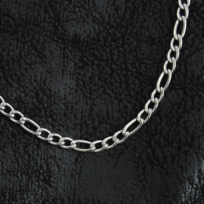 316L Çelik Klasik Figaro Zincir Model Gümüş Renk Erkek Kolye