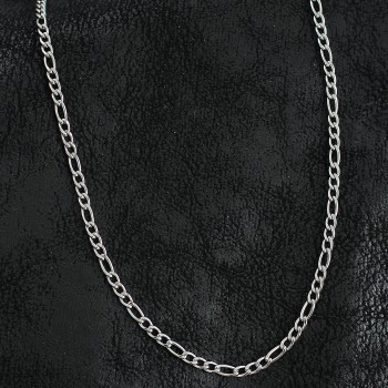 316L Çelik Klasik Figaro Zincir Model Gümüş Renk Erkek Kolye