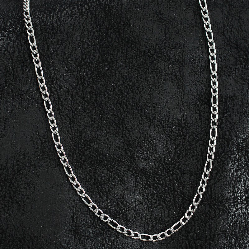 316L Çelik Klasik Figaro Zincir Model Gümüş Renk Erkek Kolye