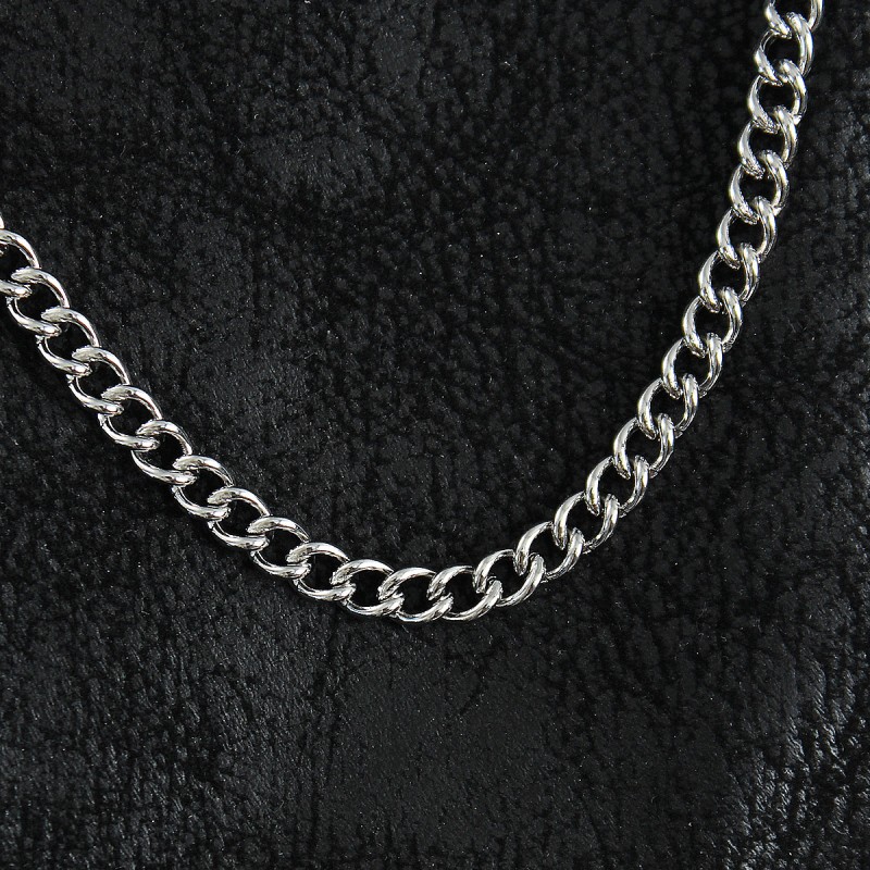 316L Çelik Klasik Oval Zincir Model Gümüş Renk Erkek Kolye